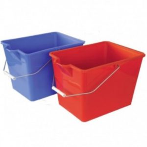 12 litrų plastikinis kibirėlis su metaline rankena