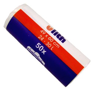 Šiukšlių maišai baltos spalvos, 30L / 50vnt