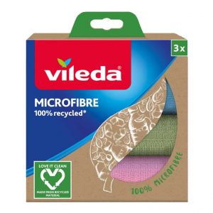 Vileda mikrofibrinės, perdirbtos šluostės, 3 vnt.