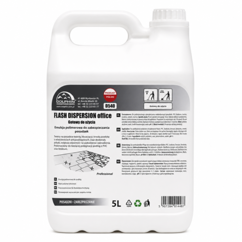 fl DOLPHIN FLASH DISPERSION Office – blizganti grindų vaškavimo emulsija 5 L