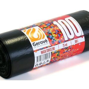 Šiukšlių maišai, juodos spalvos, 100L / 25 vnt
