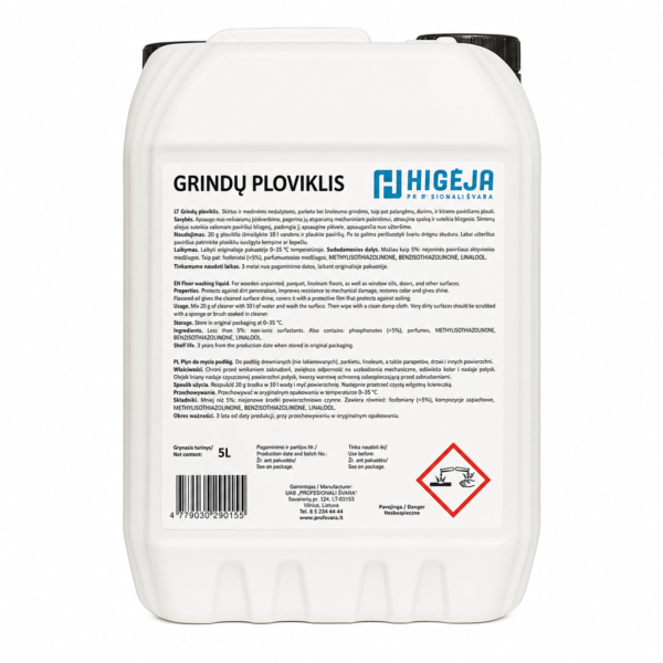 HIGĖJA – grindų ploviklis 5 l
