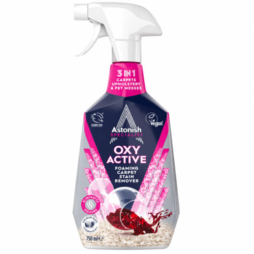 oxy Astonish OXY ACTIVE – putojantis kilimų ir apmušalų dėmių valiklis 750 ml