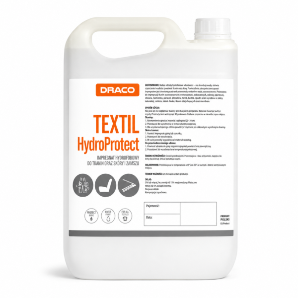 DRACO TEXTIL HydroProtect – drabužių ir audinių impregnavimo priemonė 5 L