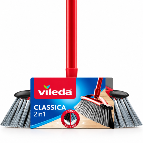 CLA Vileda Classica 2in1 – grindų šluota su kotu