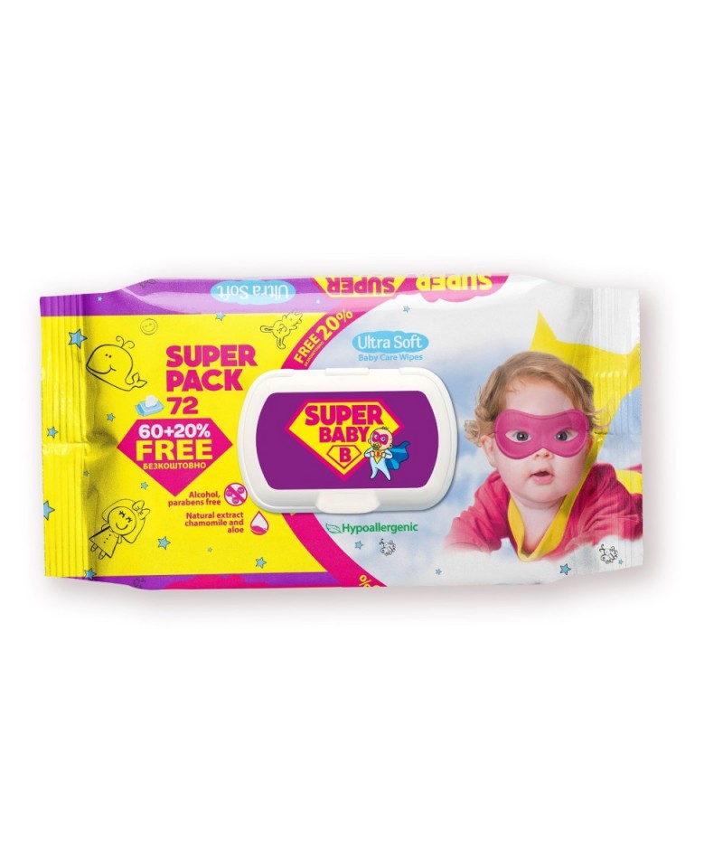 NATURELLE Drėgnos servetėlės SUPER BABY, 72vnt.