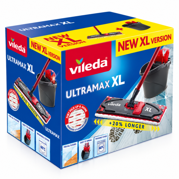 Vileda Ultramax XL BOX / XL BOX Turbo – grindų plovimo rinkinys