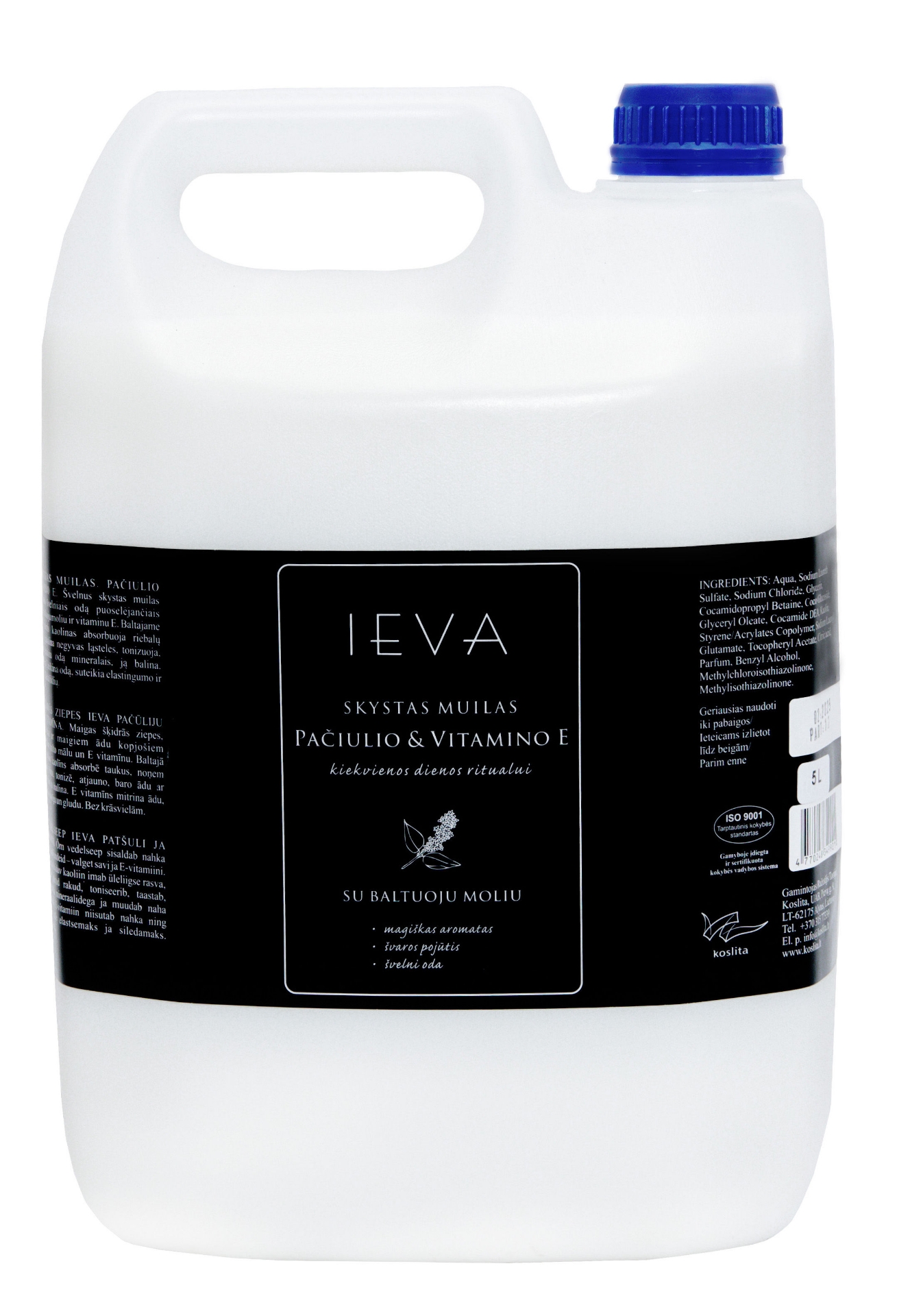 Skystas muilas IEVA PAČIULIO IR VITAMINO E 5 l