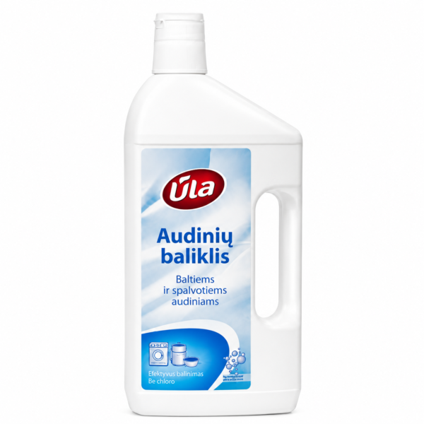 ŪLA – audinių baliklis baltiems ir spalvotiems audiniams, be chloro, 0,9 L