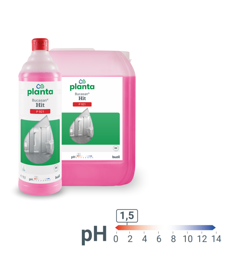 Ekologiškas sanitarinis valiklis Buzil BUCASAN®+HIT 1L-P921