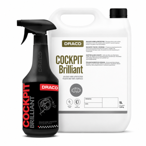 DRACO COCKPIT Brilliant – automobilio salono plastikų priežiūros emulsija
