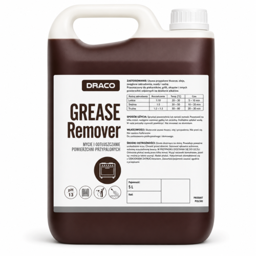 GREASE DRACO GREASE Remover – Riebalų ir pridegusių nešvarumų valiklis 5 L
