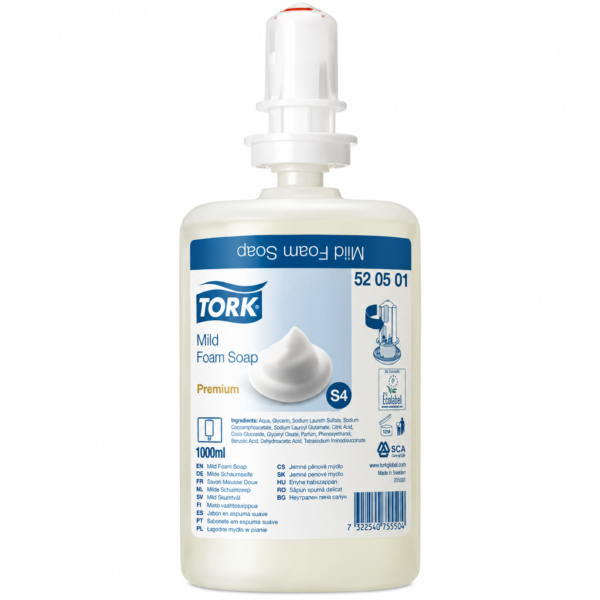 TORK Premium S4 švelnios muilo putos 1 l – 520501