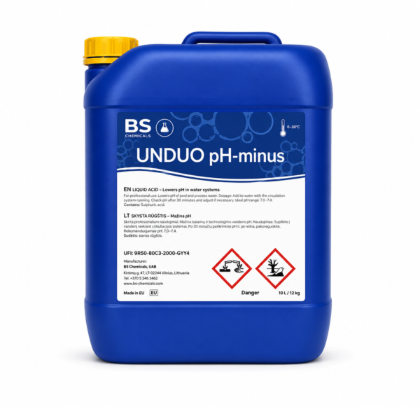 UNDUO HypoChlor – baseinų vandens dezinfekantas natrio hipochlorito pagrindu 20 L