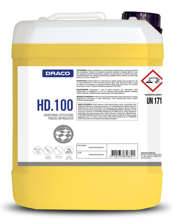 HD.100 Šarminis produktas, skirtas įprastam ir kruopščiam plaunamų grindų valymui,10L