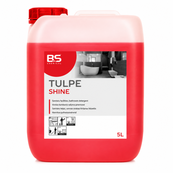 Tulpe Shine – profesionali sanitarinių patalpų valymo priemonė 5 L