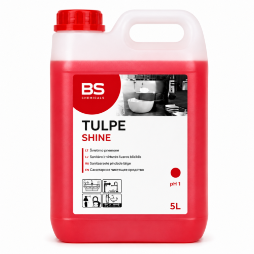 Tulpe Shine – profesionali sanitarinių patalpų valymo priemonė 5 L