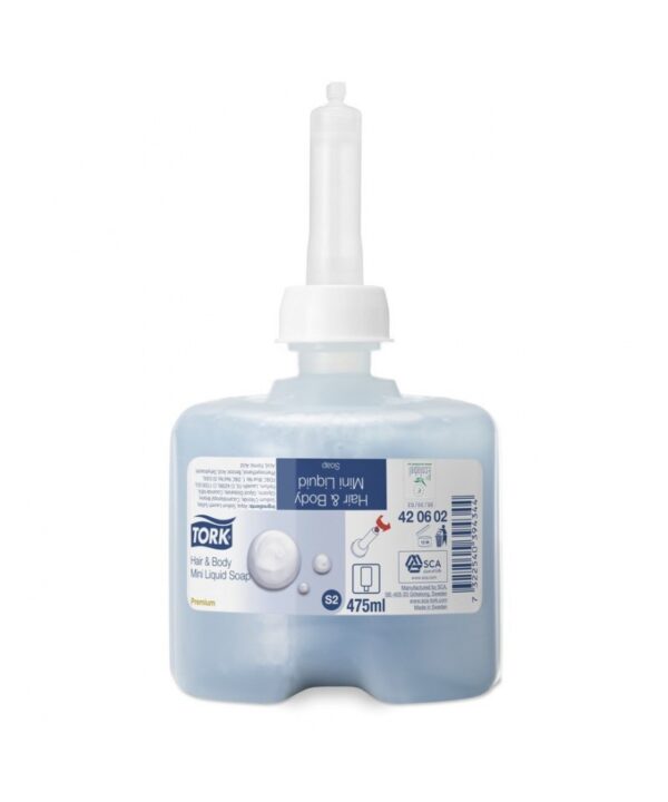 tork-skystas-muilas-plaukams-ir-kunui-420602-475ml.jpg Skystas muilas TORK, premium S2, 420602, 475ml