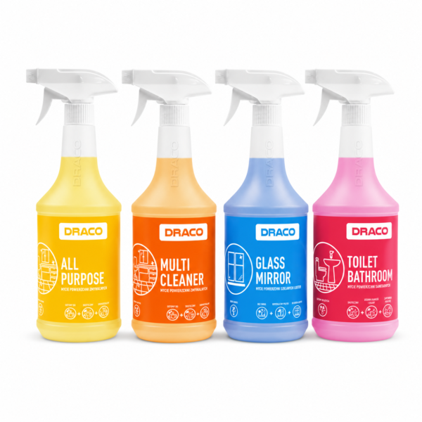 DRACO – universalus namų valymo priemonių rinkinys 4 × 750 ml