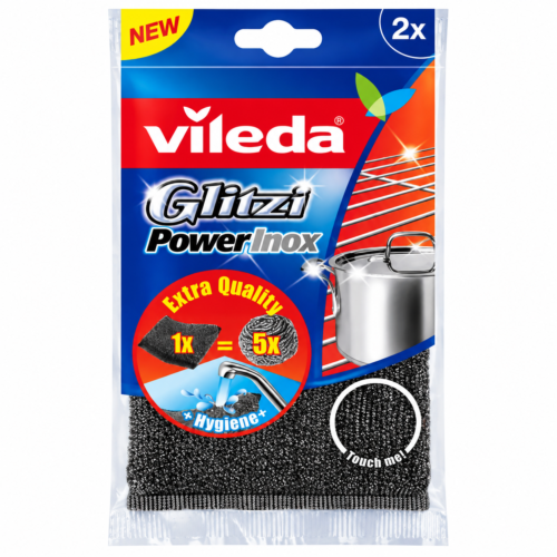 svei Vileda Glitzi PowerInox – nerūdijančio plieno šveistukai 2 vnt.